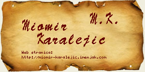 Miomir Karalejić vizit kartica